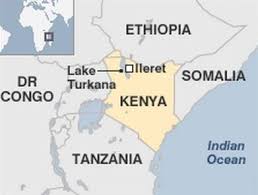 Map of Kenya showing location of Ileret