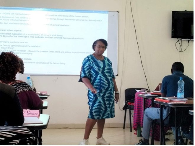 Teacher Irene teaching